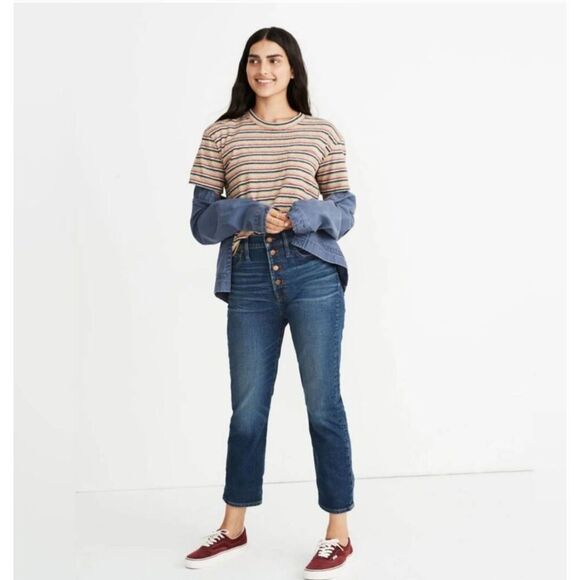 Madewell The Perfect Vintage Crop Jean Button Fly Edition Size 28 - Picture 1 of 6